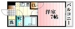 M・エスタシオン 1Kの間取図画像