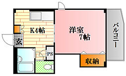 パストラーレ 1Kの間取図画像