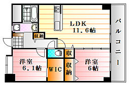 ヴィラージュ緑井 2LDKの間取図画像