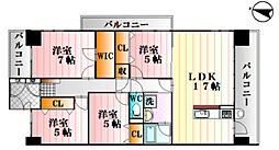 シティブリッジニシハラ 4LDKの間取図画像