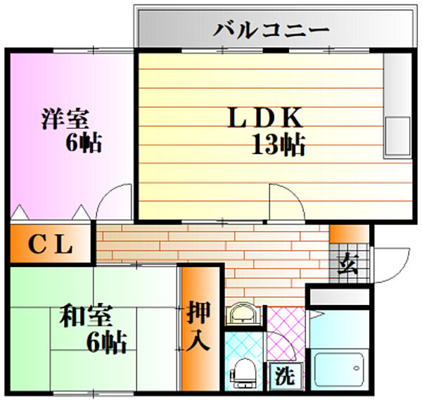 広島県広島市安佐南区中筋2丁目(賃貸マンション2LDK・2階・59.04㎡)の写真 その2