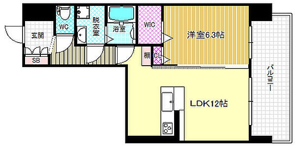 天神戎長柄 ｜大阪府大阪市北区長柄西2丁目(賃貸マンション1LDK・3階・47.61㎡)の写真 その2