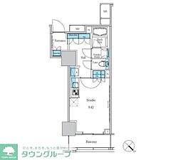 パークアクシス滝野川ラブリーズ ワンルームの間取図画像