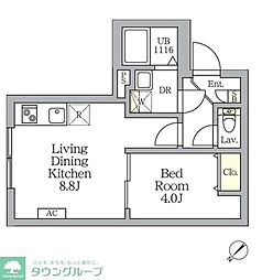 Aglaia 新宿横寺町 1LDKの間取図画像