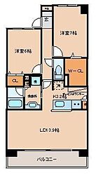ロイヤルパークス花小金井 2LDKの間取図画像