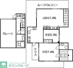 Cuoreアカツカ 2LDKの間取図画像
