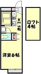 レオパレスディアコート 1Kの間取図画像