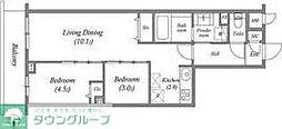 PRIMEGARDENWAKAGI 2LDKの間取図画像