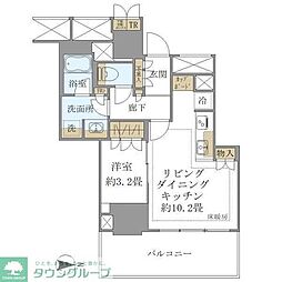 ブリリアタワー池袋West 1LDKの間取図画像