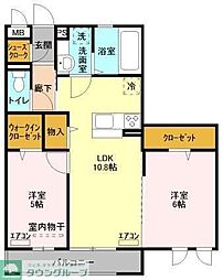 クレストヒル 2LDKの間取図画像
