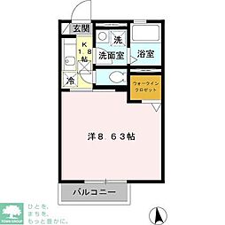 モナリエ旭 1Kの間取図画像