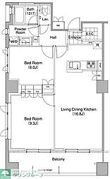 コンフォリア東池袋WEST 2LDKの間取図画像