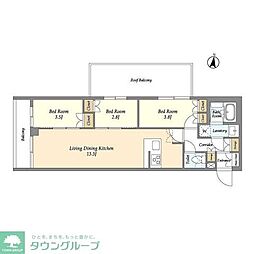 ASYLCOURT練馬中村橋 3LDKの間取図画像