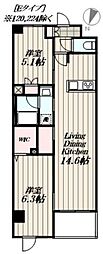 ロイジェント豊島園 2LDKの間取図画像