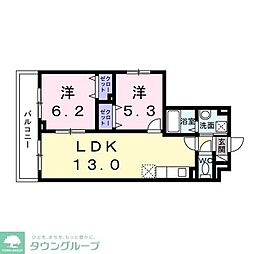 Ｐｒｅｔｔｙ　Ｆｏｒｅｓｔ 3階2LDKの間取り