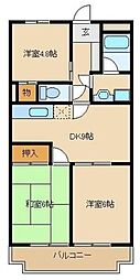ロイヤルシティ弐番館 3階3DKの間取り