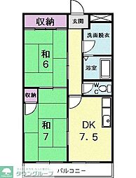 アンティロウプ 1階2DKの間取り