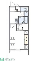 レオパレス中町 2階1Kの間取り
