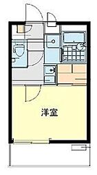 西武新宿線 武蔵関駅 徒歩15分の賃貸マンション 2階1Kの間取り