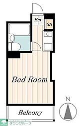 西武池袋線 石神井公園駅 徒歩10分の賃貸マンション 1階ワンルームの間取り