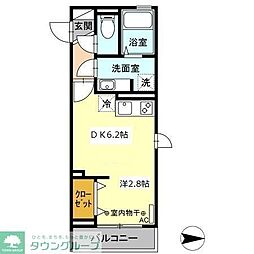 都営大江戸線 豊島園駅 徒歩10分の賃貸アパート 1階1DKの間取り