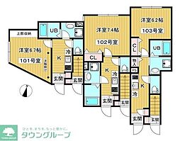 都営大江戸線 豊島園駅 徒歩9分の賃貸アパート 2階1Kの間取り