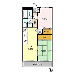 西武新宿線 上石神井駅 徒歩9分の賃貸アパート 2階2LDKの間取り