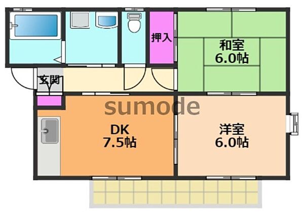 ハイムエクセル ｜大阪府高槻市春日町(賃貸アパート2DK・1階・43.00㎡)の写真 その2