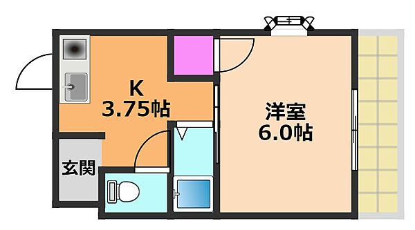 津之江パークハイツ2号館 ｜大阪府高槻市津之江町1丁目(賃貸マンション1K・3階・21.00㎡)の写真 その2