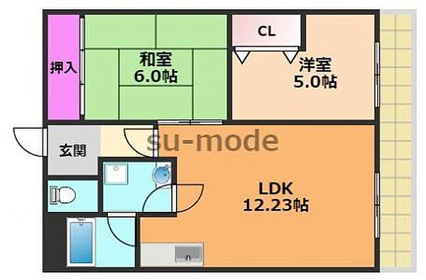 サンワロイヤルマンション2号館 ｜大阪府高槻市富田町6丁目(賃貸マンション2LDK・1階・51.03㎡)の写真 その2