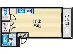 ハイネスゴールド 2階ワンルームの間取り