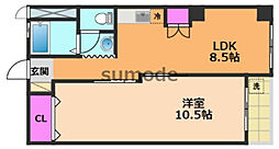 JR東海道・山陽本線 高槻駅 徒歩5分の賃貸マンション 3階1LDKの間取り