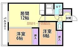 クレステージ田家町 2LDKの間取図画像
