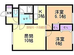 メゾンストリーム 2LDKの間取図画像