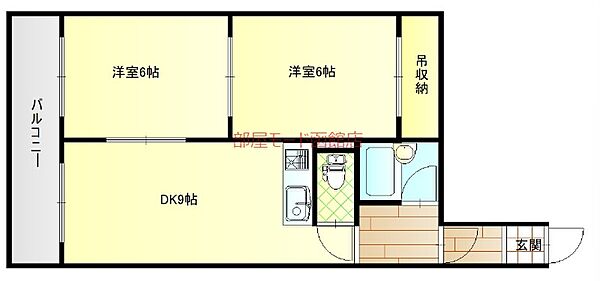 エイブルOKAMURA 203｜北海道函館市桔梗町(賃貸マンション2DK・2階・31.68㎡)の写真 その2