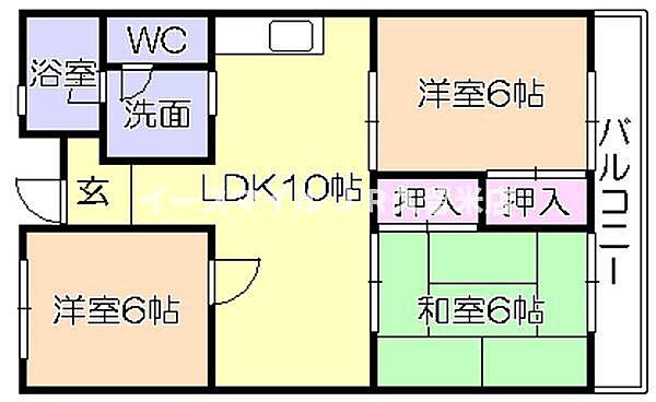 MARKSFORT津福 ｜福岡県久留米市津福本町(賃貸マンション3LDK・5階・61.75㎡)の写真 その2