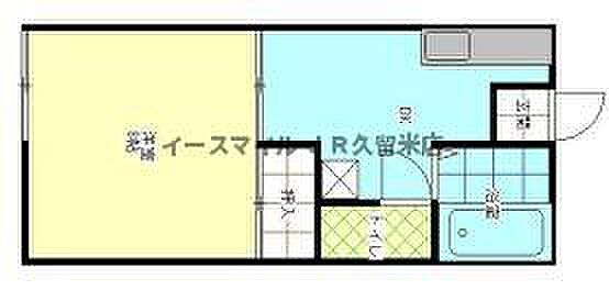 トラッドグリーン 203｜福岡県久留米市野中町(賃貸アパート1K・2階・26.49㎡)の写真 その2