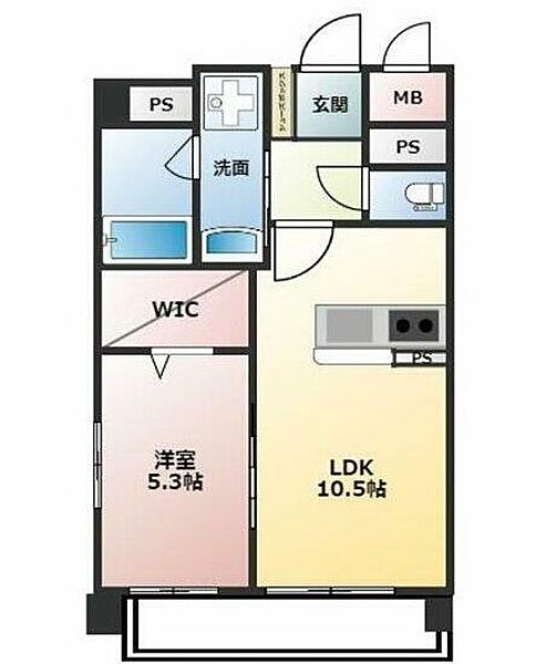 ソフィア21新合川 ｜福岡県久留米市新合川1丁目(賃貸マンション1LDK・2階・39.50㎡)の写真 その2