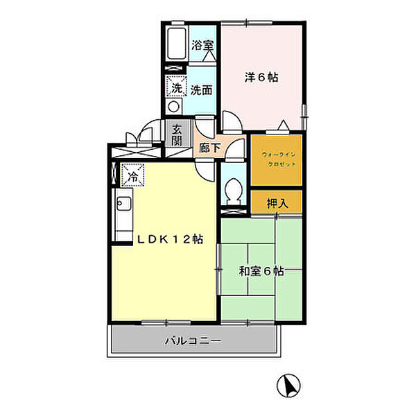 マーサリベールII ｜福岡県久留米市山川神代1丁目(賃貸アパート2LDK・1階・56.30㎡)の写真 その3