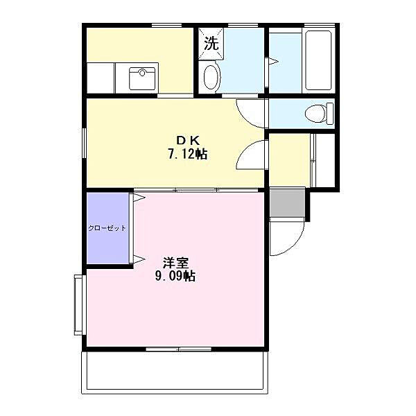 コージーコーナー ｜福岡県久留米市朝妻町(賃貸マンション1DK・2階・41.34㎡)の写真 その2