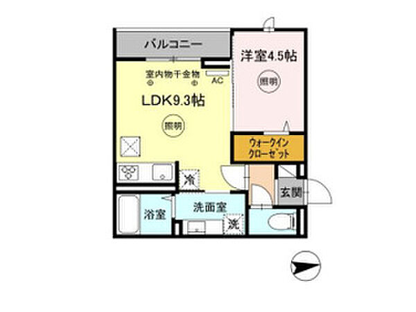 Ｄ-ＲＯＯＭ　ＦＩＲＳＴ　大善寺駅前 205｜福岡県久留米市大善寺大橋1丁目(賃貸アパート1LDK・2階・34.76㎡)の写真 その2