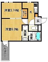 福岡県久留米市津福本町925-20（賃貸アパート2K・2階・30.33㎡） その2