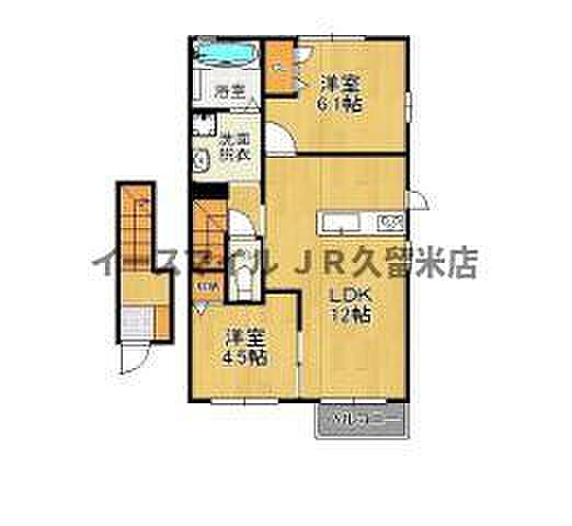 グランドハイム ｜佐賀県三養基郡上峰町大字坊所(賃貸アパート2LDK・2階・51.10㎡)の写真 その2