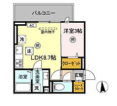 Ａｕｇｕｓｔａ 310 ｜ 福岡県久留米市津福本町634-1（賃貸アパート1LDK・3階・30.14㎡） その2