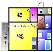 MH津福本町  ｜ 福岡県久留米市津福本町（賃貸アパート1LDK・1階・30.14㎡） その2