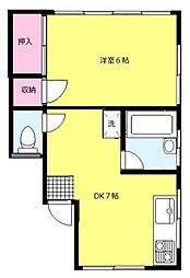 金生ハイツ 1DKの間取図画像