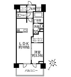 クリオラベルヴィ横濱サウス 1LDKの間取図画像