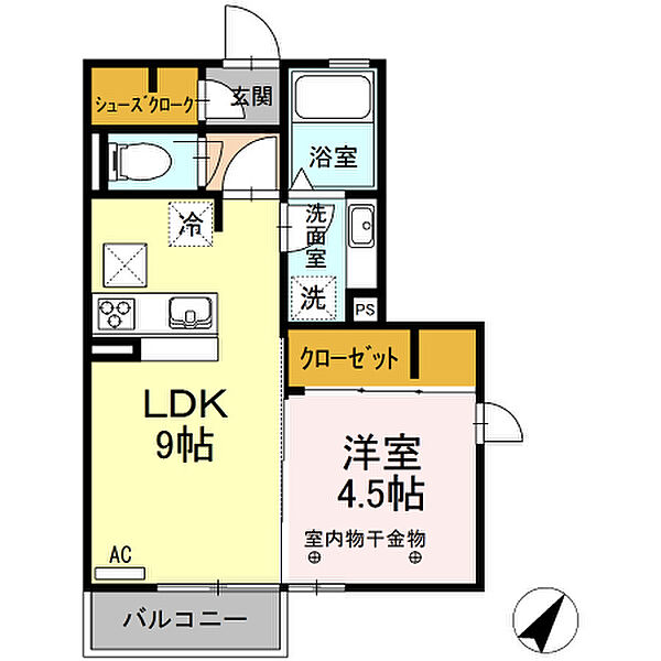 Ｔ’sステージ 101｜静岡県静岡市駿河区西島(賃貸アパート1LDK・1階・35.32㎡)の写真 その2