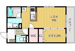 モデラート馬渕 1LDKの間取図画像