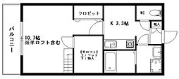 Roots 1Kの間取図画像